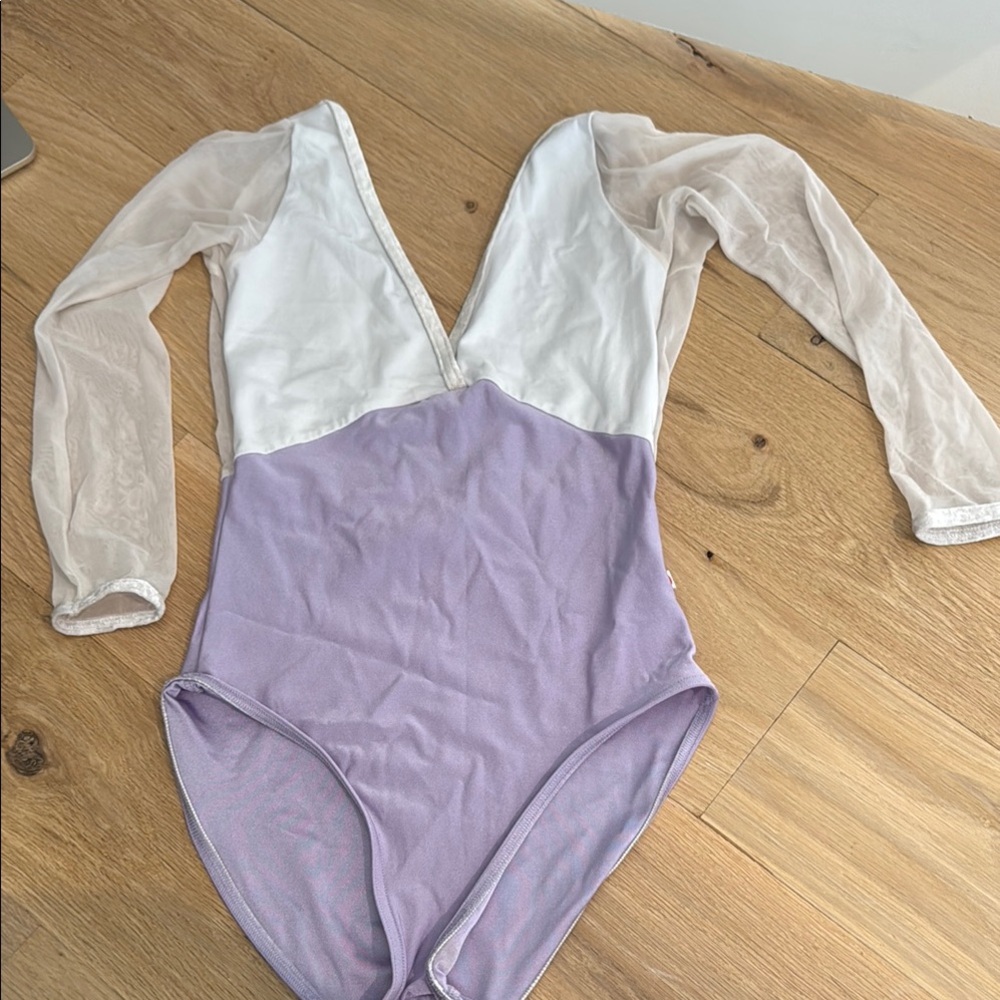 Yumiko Lavender and White Leotard